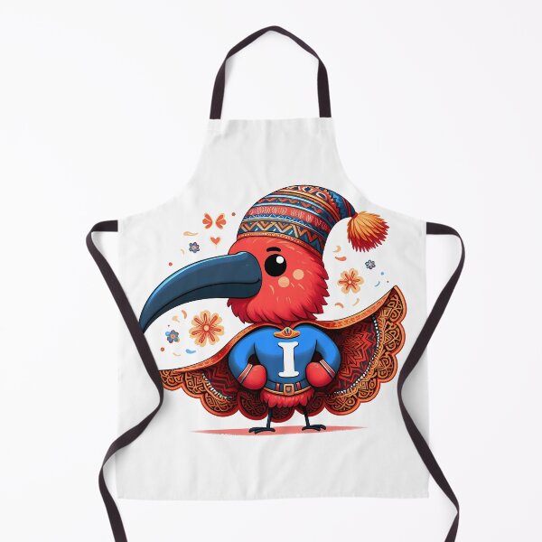 Item preview, Scarlet Ibis Superhero Winter Friend - Scandinavian Folk Art by heidiannemorris © designed and sold by FOLK ART FUSION by heidiannemorris.