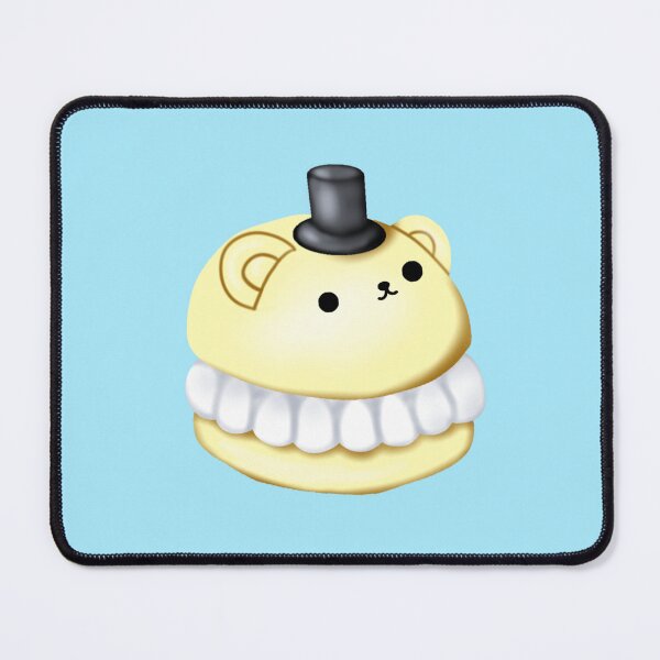 Item preview, a small macaron cake in the shape of a yellow bear, with a small black hat on its head designed and sold by katecheerycake.