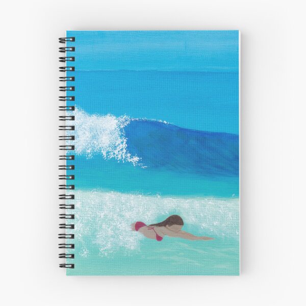 Item preview, Belonging - Girl Bodysurfing in the Ocean Waves designed and sold by DoodleArtsShop.