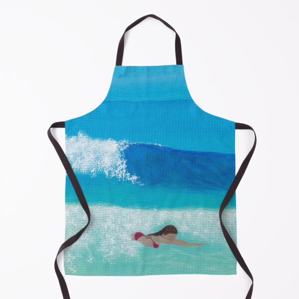 Item preview, Belonging - Girl Bodysurfing in the Ocean Waves designed and sold by DoodleArtsShop.