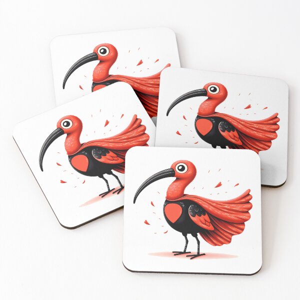 Item preview, Scarlet Ibis Superhero Heart Emblem - Scandinavian Folk Art by heidiannemorris © designed and sold by FOLK ART FUSION by heidiannemorris.