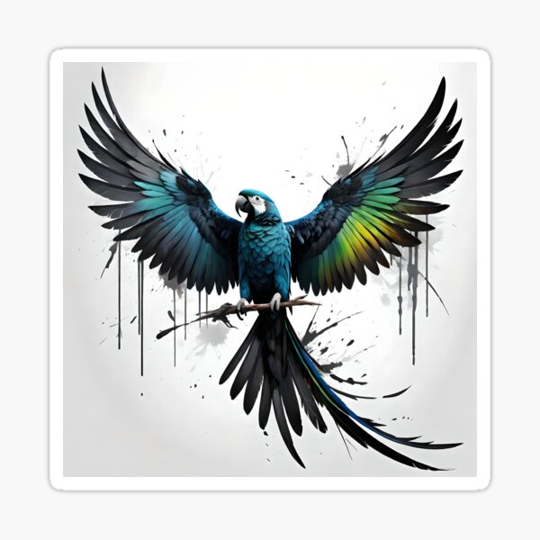 Item preview, A Blue Macaw with Outstretched Wings designed and sold by p3Rspectives.