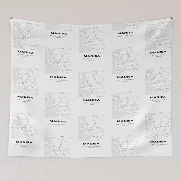 Item preview, Minimalist Manisa Map – Black & White Elegant City Art designed and sold by RM-Journey.