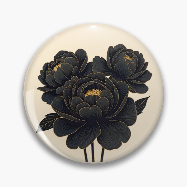 Item preview, Black peonies designed and sold by PrintLabStudio.