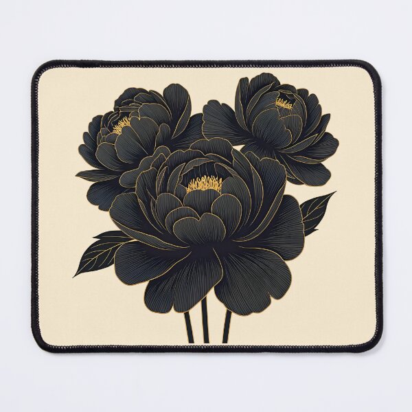 Item preview, Black peonies designed and sold by PrintLabStudio.