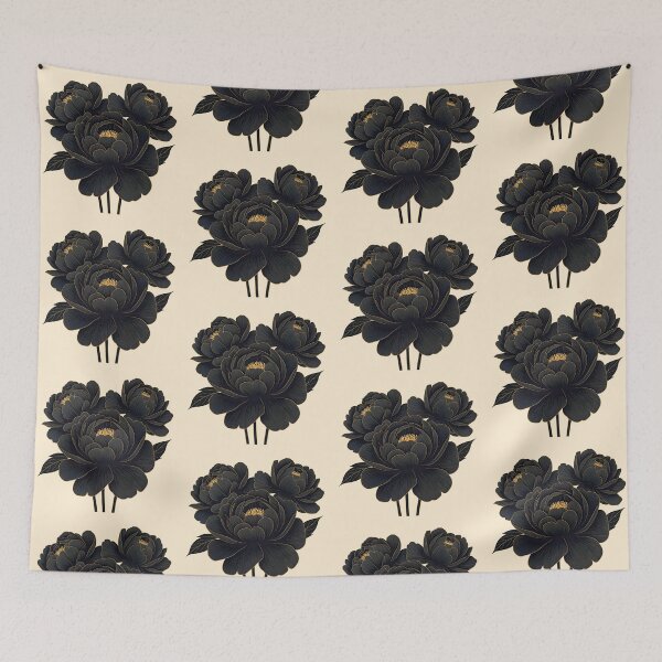 Item preview, Black peonies designed and sold by PrintLabStudio.