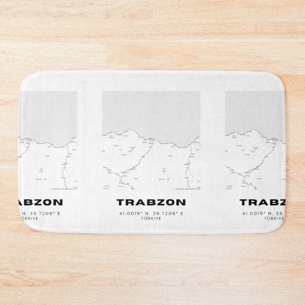 Item preview, Minimalist Trabzon Map – Black & White Coastal City Print designed and sold by RM-Journey.