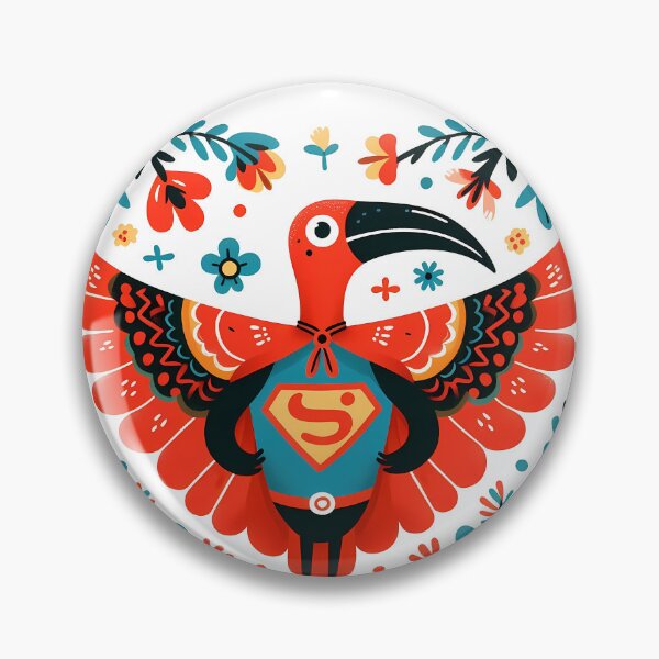 Item preview, Scarlet Ibis Superhero Wings Outstretched - Scandinavian Folk Art by heidiannemorris © designed and sold by FOLK ART FUSION by heidiannemorris.