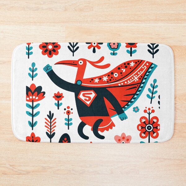 Item preview, Scarlet Ibis Superhero To The Rescue! - Scandinavian Folk Art by heidiannemorris © designed and sold by FOLK ART FUSION by heidiannemorris.