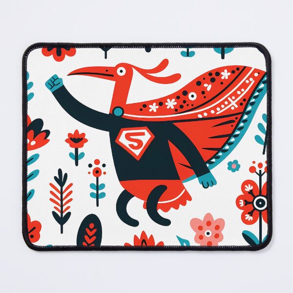 Item preview, Scarlet Ibis Superhero To The Rescue! - Scandinavian Folk Art by heidiannemorris © designed and sold by FOLK ART FUSION by heidiannemorris.