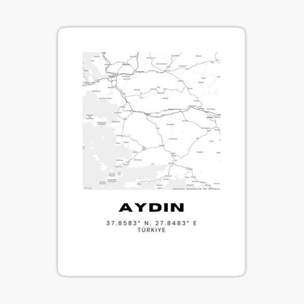 Item preview, Minimalist Aydın Map – Black & White Aegean City Poster designed and sold by RM-Journey.