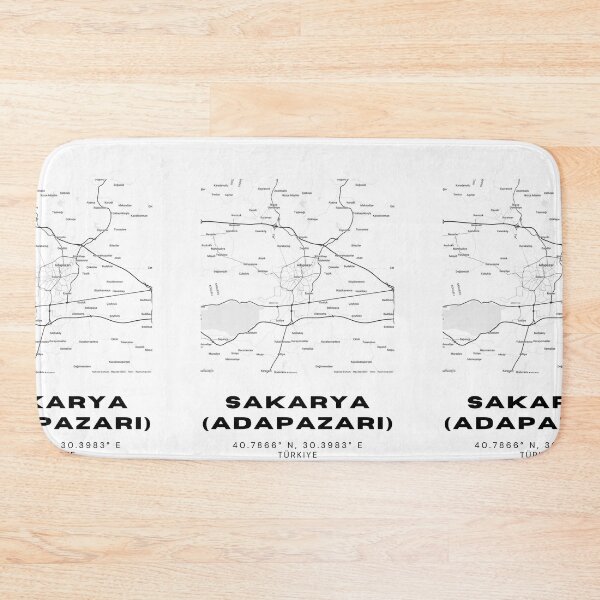 Item preview, Minimalist Sakarya (Adapazarı) Map – Clean Black & White City Poster designed and sold by RM-Journey.