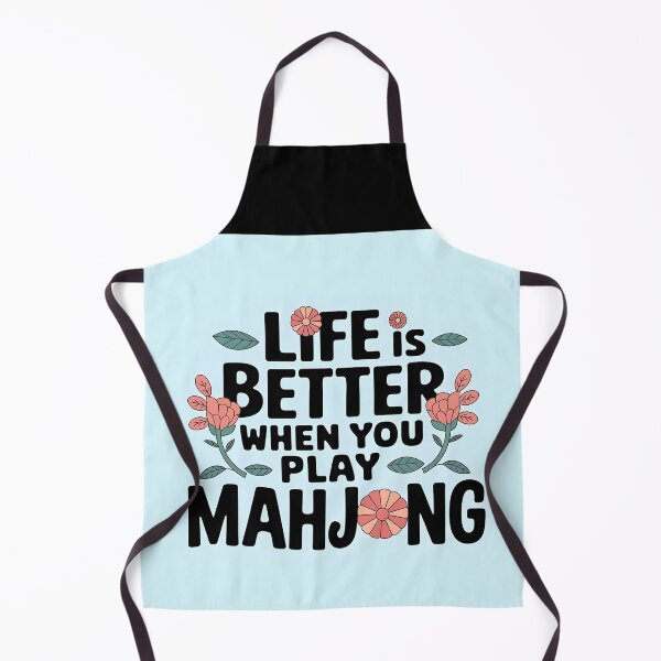 Item preview, Life Is Better When You Play Mahjong – Floral Typography Design designed and sold by EmeraldeaArt.