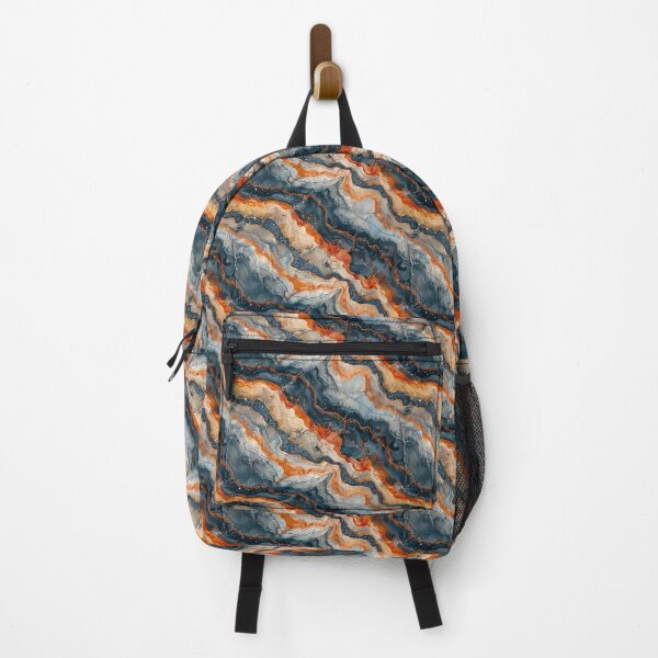 Item preview, Abstract Agate or Marble with Orange, Blue, and Gold Veins designed and sold by NTGUILTY.