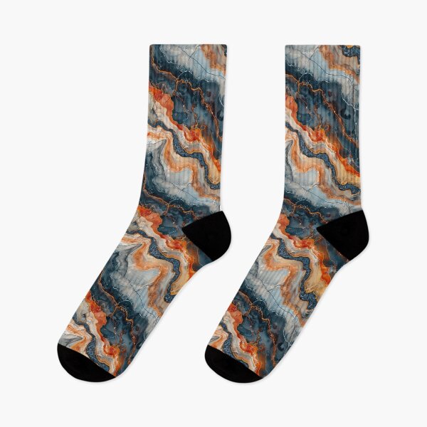 Item preview, Abstract Agate or Marble with Orange, Blue, and Gold Veins designed and sold by NTGUILTY.