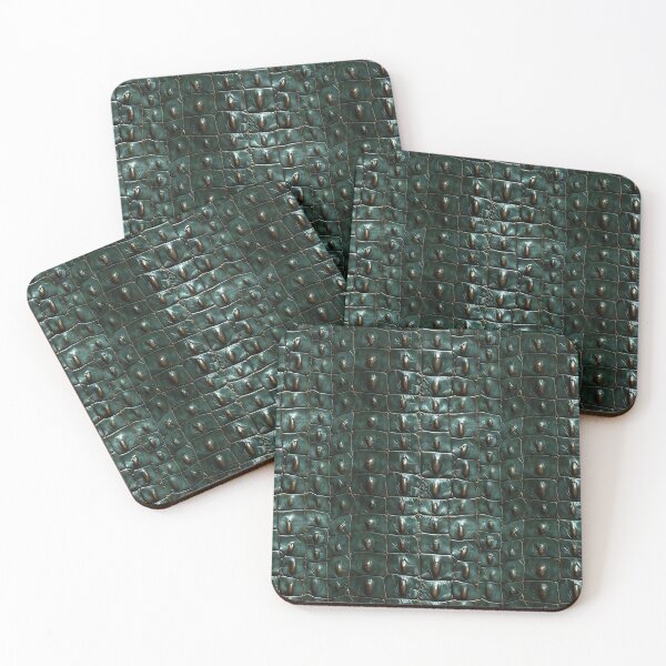 Item preview, Dark Green Crocodile or Alligator Skin Texture with Gold Highlights designed and sold by NTGUILTY.