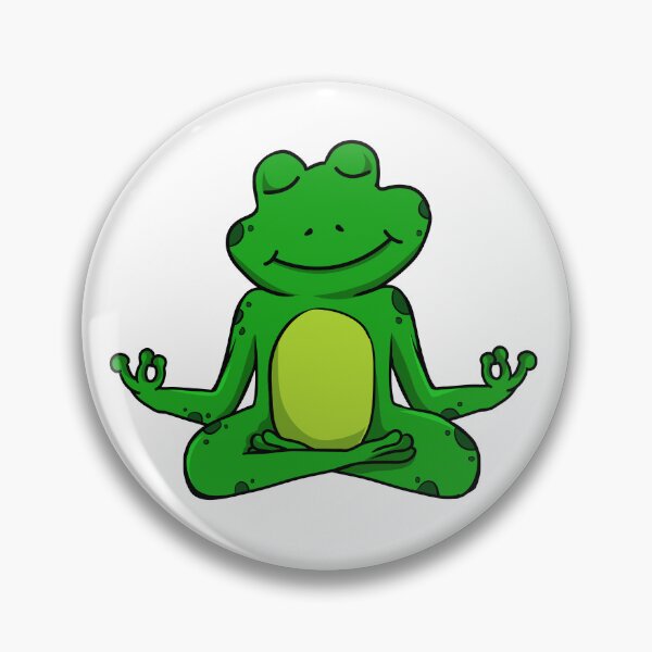 Item preview, Zen Frog – Green Cartoon Frog Meditating in Yoga Pose designed and sold by EmeraldeaArt.