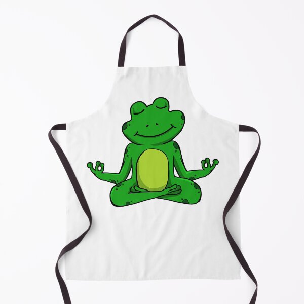 Item preview, Zen Frog – Green Cartoon Frog Meditating in Yoga Pose designed and sold by EmeraldeaArt.