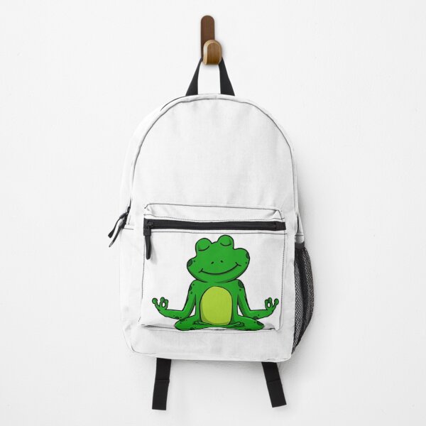 Item preview, Zen Frog – Green Cartoon Frog Meditating in Yoga Pose designed and sold by EmeraldeaArt.