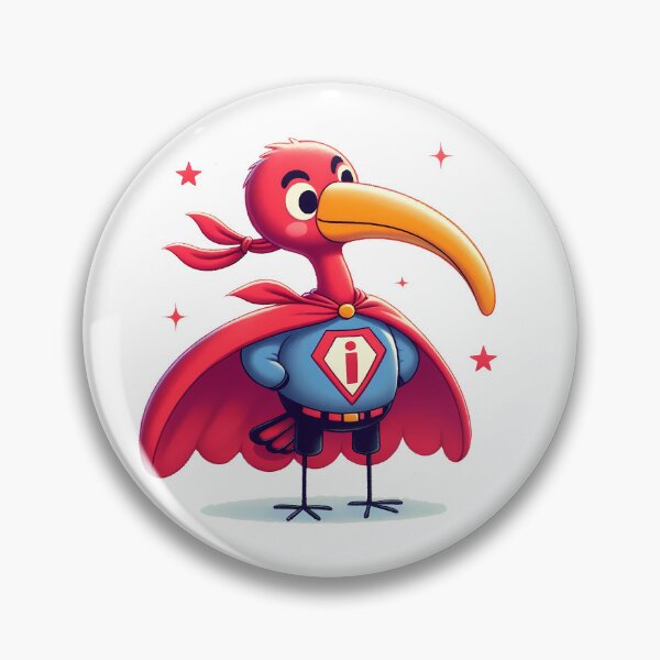 Item preview, Scarlet Ibis Friendly Superhero ready for action - Scandinavian Folk Art by heidiannemorris © designed and sold by FOLK ART FUSION by heidiannemorris.
