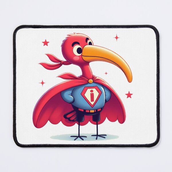 Item preview, Scarlet Ibis Friendly Superhero ready for action - Scandinavian Folk Art by heidiannemorris © designed and sold by FOLK ART FUSION by heidiannemorris.