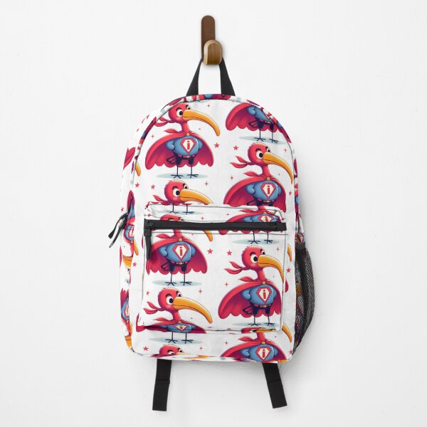 Item preview, Scarlet Ibis Friendly Superhero ready for action - Scandinavian Folk Art by heidiannemorris © designed and sold by FOLK ART FUSION by heidiannemorris.