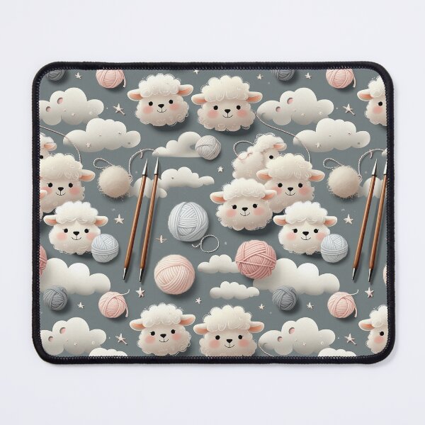 Item preview, Seamless Digital Paper of Cute Sheep & Yarn designed and sold by TheArtOfChaa.