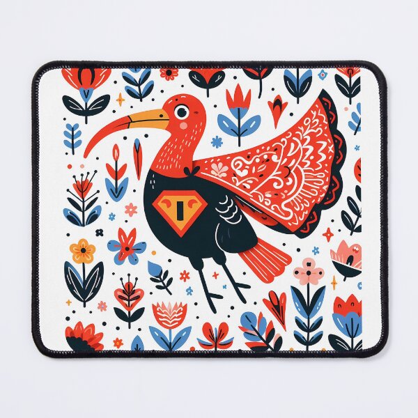 Item preview, Scarlet Ibis Superhero Cape Flair - Scandinavian Folk Art by heidiannemorris © designed and sold by FOLK ART FUSION.