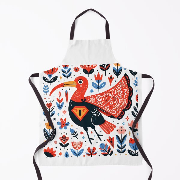 Item preview, Scarlet Ibis Superhero Cape Flair - Scandinavian Folk Art by heidiannemorris © designed and sold by FOLK ART FUSION.