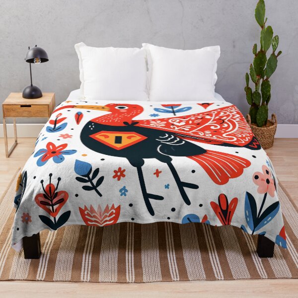Item preview, Scarlet Ibis Superhero Cape Flair - Scandinavian Folk Art by heidiannemorris © designed and sold by FOLK ART FUSION by heidiannemorris.