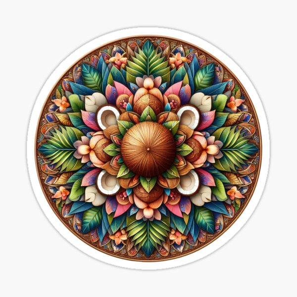 Artikel-Vorschau von Kokosblüten-Mandala, designt und verkauft von DreamMandalas.