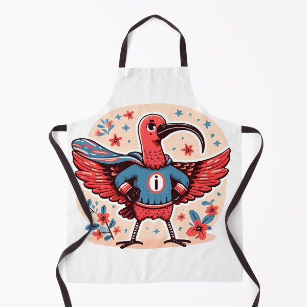 Item preview, Invincible Scarlet Ibis Superhero - Scandinavian Folk Art by heidiannemorris © designed and sold by FOLK ART FUSION.