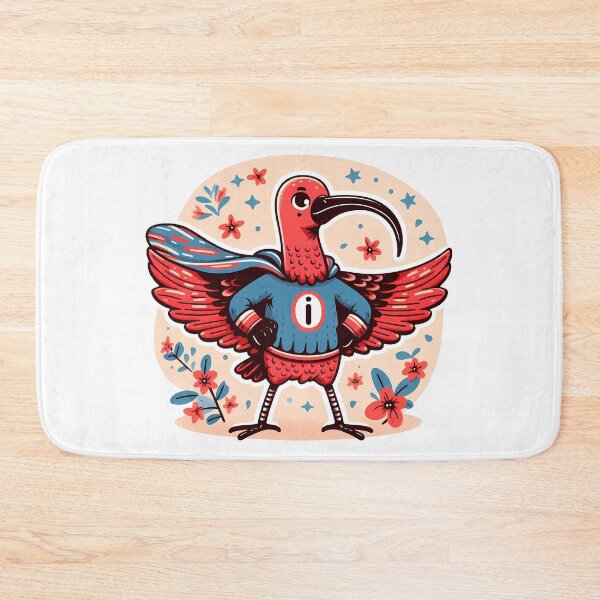 Item preview, Invincible Scarlet Ibis Superhero - Scandinavian Folk Art by heidiannemorris © designed and sold by FOLK ART FUSION by heidiannemorris.