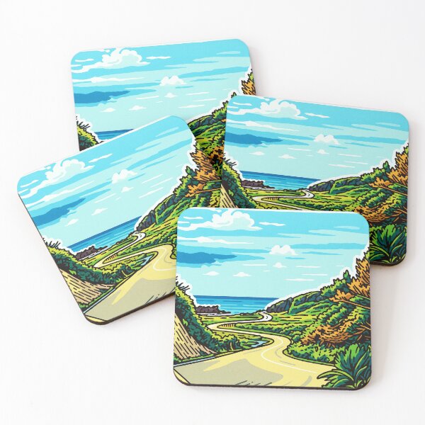 Item preview, Coastal Road to Freedom | Scenic Ocean Drive Illustration - Wanderlust Vibes designed and sold by GeEeN.