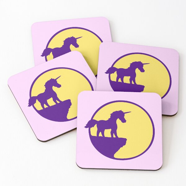 Item preview, Unicorn Cliff Moon Round Silhouette Night Sun Cool designed and sold by shirt-o-mat.