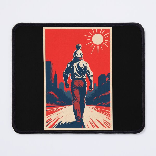 Item preview, Father and Child Retro Hope Style Art – Emotional Vintage Illustration designed and sold by HoopeStylee.