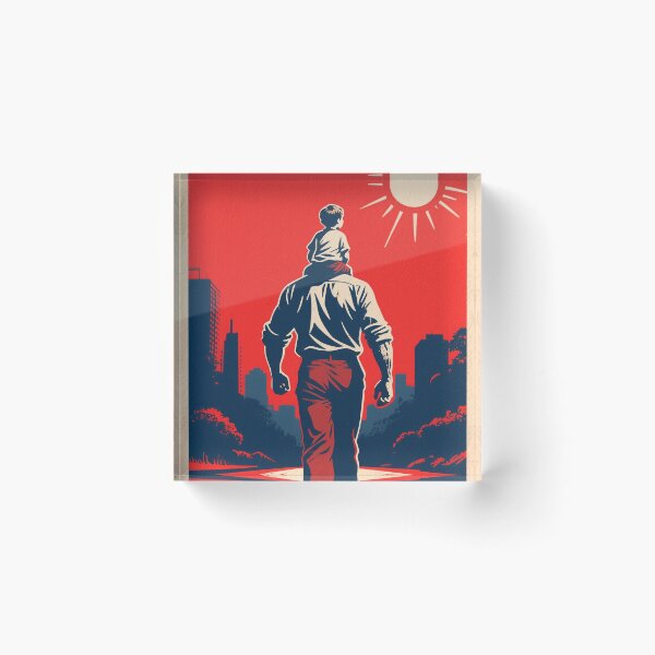 Item preview, Father and Child Retro Hope Style Art – Emotional Vintage Illustration designed and sold by HoopeStylee.