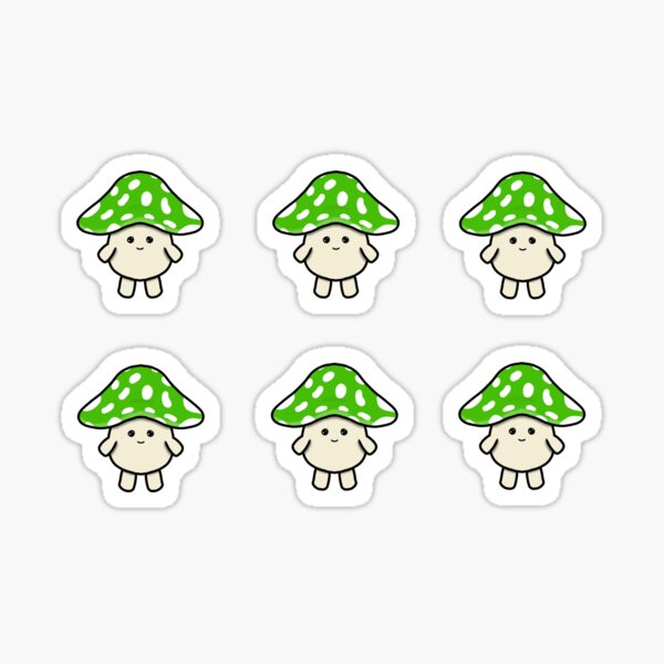 Item preview, Cute Lil Mushrooms - Green - Magnet/Sticker 6 Pack designed and sold by CrimsonAdri.