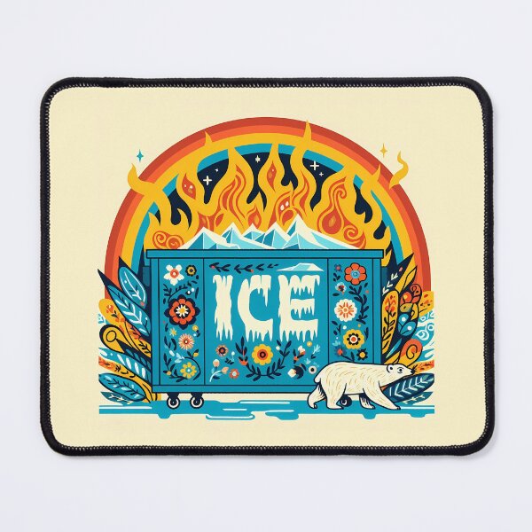 Item preview, Ice Dumpster Polar Bear Fiery Frost - Scandinavian Folk Art by heidiannemorris © designed and sold by FOLK ART FUSION by heidiannemorris.