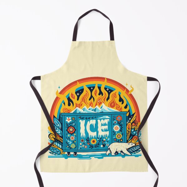 Item preview, Ice Dumpster Polar Bear Fiery Frost - Scandinavian Folk Art by heidiannemorris © designed and sold by FOLK ART FUSION by heidiannemorris.