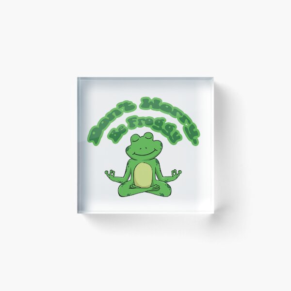 Item preview, Don't Worry Be Froggy – Cute Yoga Frog Design designed and sold by EmeraldeaArt.