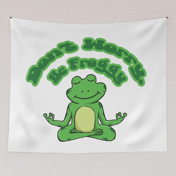 Item preview, Don't Worry Be Froggy – Cute Yoga Frog Design designed and sold by EmeraldeaArt.