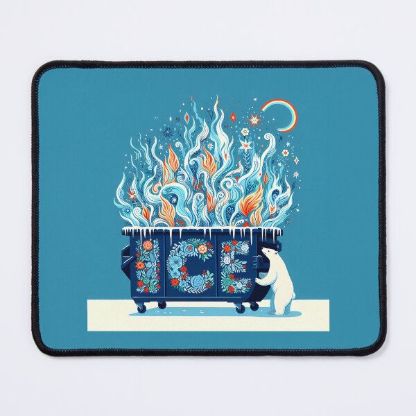 Item preview, Polar Bear Ice Dumpster Fiery Push - Scandinavian Folk Art by heidiannemorris © designed and sold by FOLK ART FUSION.