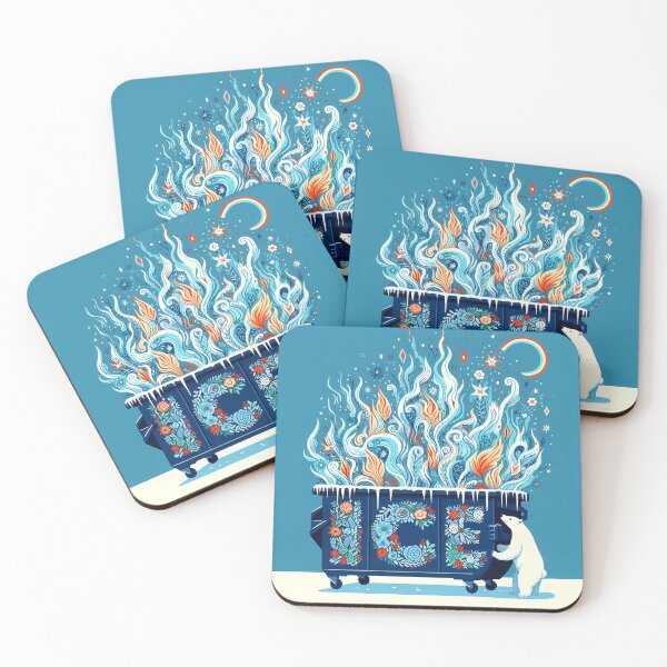 Item preview, Polar Bear Ice Dumpster Fiery Push - Scandinavian Folk Art by heidiannemorris © designed and sold by FOLK ART FUSION by heidiannemorris.