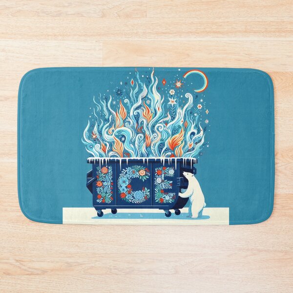 Item preview, Polar Bear Ice Dumpster Fiery Push - Scandinavian Folk Art by heidiannemorris © designed and sold by FOLK ART FUSION by heidiannemorris.