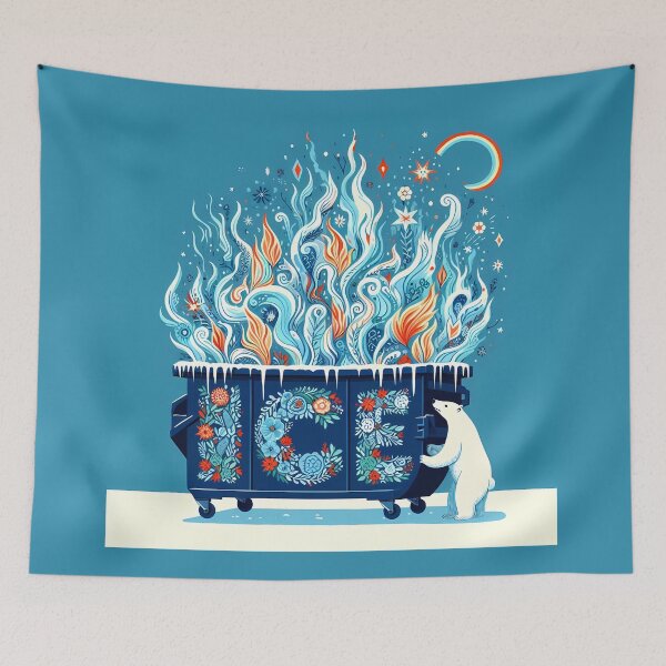 Artikelvorschau, Eisbär Eis-Müllcontainer Feuriger Schubser - Skandinavische Volkskunst von heidiannemorris © entworfen und verkauft von FOLK ART FUSION by heidiannemorris.