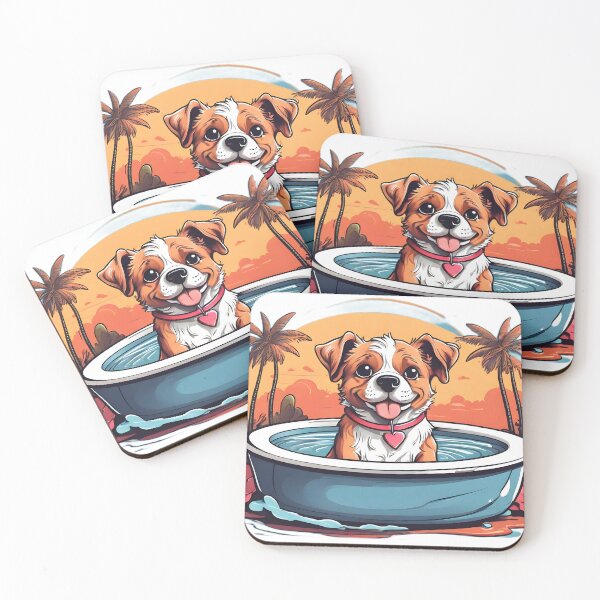 Item preview, cute dog in the jacuzzi designed and sold by Karaz's Animal Kingdom.