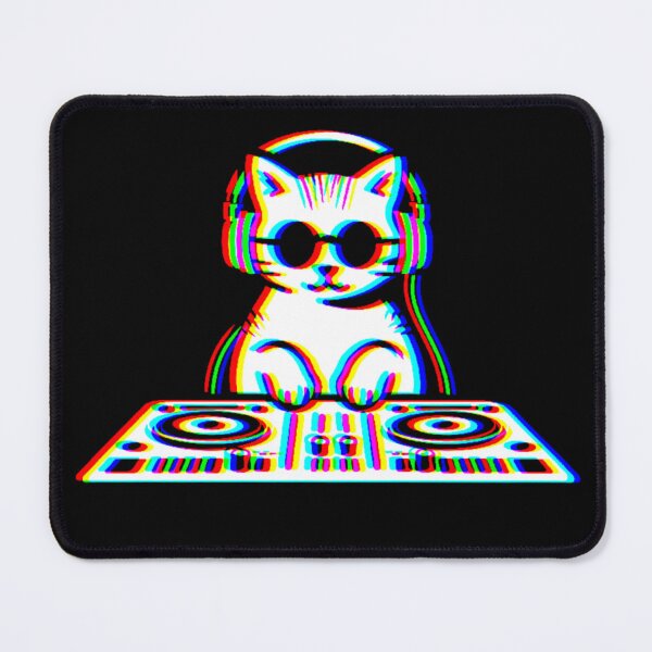 Item preview, Glitch DJ Cat – EDM Kitty Vibes designed and sold by dijjaboutique.