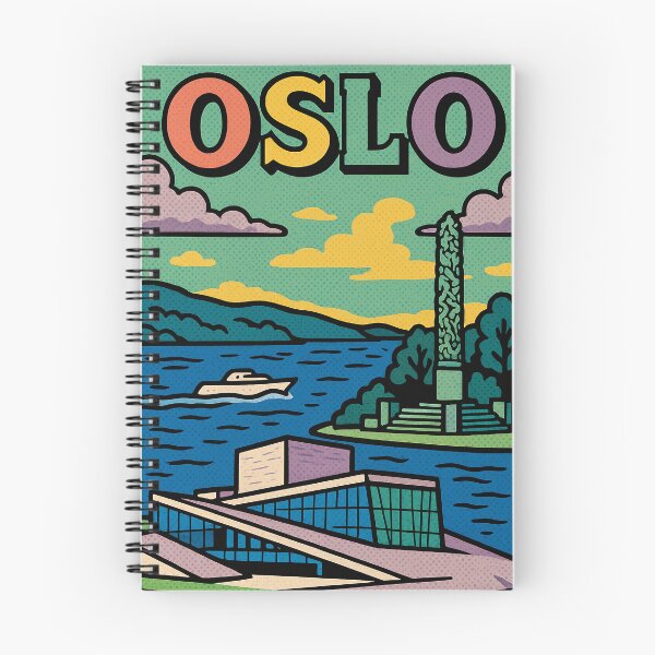 Item preview, Digital Retro Pop Art Travel Poster of Oslo | Vintage Scandinavian Cityscape Wall Art | Colorful Oslo Skyline Illustration | Norway Travel Decor | Nordic Pop Art Print designed and sold by PaintedPixels01.