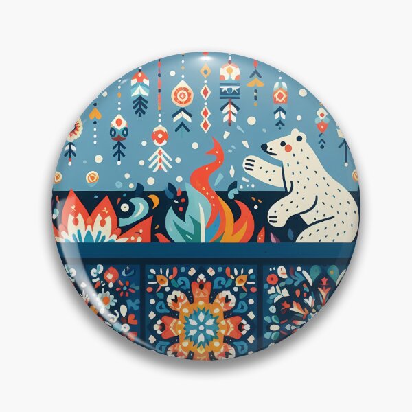 Item preview, Polar Bear Dumpster Festive Fun - Scandinavian Folk Art by heidiannemorris © designed and sold by FOLK ART FUSION.